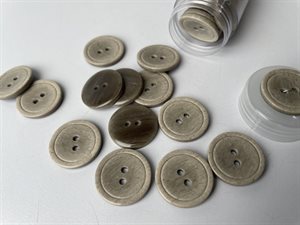 Knap - gråbrun med træeffekt, 20 mm